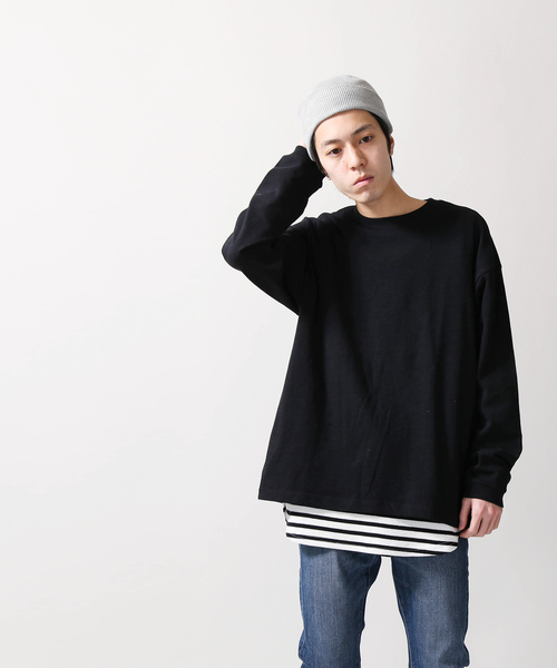 WEGO(ウィゴー)の「WEGO/ヘビースラブビッグシルエットロングカットソー(Tシャツ/カットソー・メンズ・ホワイト/ブラック/サックスブルー/ライトピンク・LARGE/MEDIUM/SMALL)」の20枚目の写真