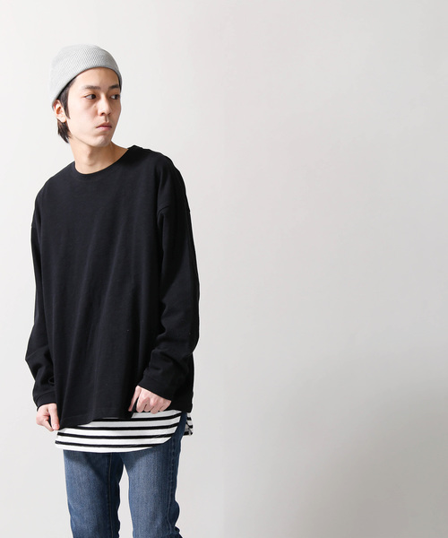 WEGO(ウィゴー)の「WEGO/ヘビースラブビッグシルエットロングカットソー(Tシャツ/カットソー・メンズ・ホワイト/ブラック/サックスブルー/ライトピンク・LARGE/MEDIUM/SMALL)」の18枚目の写真