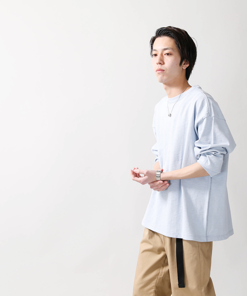 WEGO(ウィゴー)の「WEGO/ヘビースラブビッグシルエットロングカットソー(Tシャツ/カットソー・メンズ・ホワイト/ブラック/サックスブルー/ライトピンク・LARGE/MEDIUM/SMALL)」の17枚目の写真