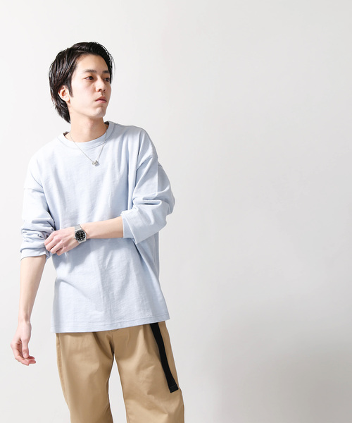 WEGO(ウィゴー)の「WEGO/ヘビースラブビッグシルエットロングカットソー(Tシャツ/カットソー・メンズ・ホワイト/ブラック/サックスブルー/ライトピンク・LARGE/MEDIUM/SMALL)」の14枚目の写真