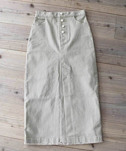 M y u(ミュー)の「フロントスリットパールボタンタイトスカート(スカート・レディース・ブルー/ベージュ/ピンク・ML/SM)」の21枚目の写真