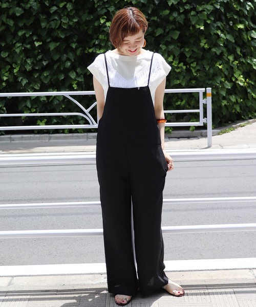 journal standard L'essage（ジャーナルスタンダードレサージュ）の「《追加》オックスコンビネゾン◆3（ワンピース・レディース・ブラック/カーキ・FREE）」の2枚目の写真