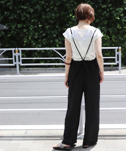 journal standard L'essage（ジャーナルスタンダードレサージュ）の「《追加》オックスコンビネゾン◆3（ワンピース・レディース・ブラック/カーキ・FREE）」の3枚目の写真