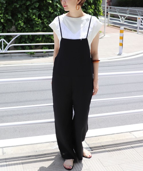 journal standard L'essage（ジャーナルスタンダードレサージュ）の「《追加》オックスコンビネゾン◆3（ワンピース・レディース・ブラック/カーキ・FREE）」の4枚目の写真