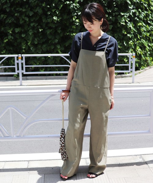 journal standard L'essage（ジャーナルスタンダードレサージュ）の「《追加》オックスコンビネゾン◆3（ワンピース・レディース・ブラック/カーキ・FREE）」の5枚目の写真