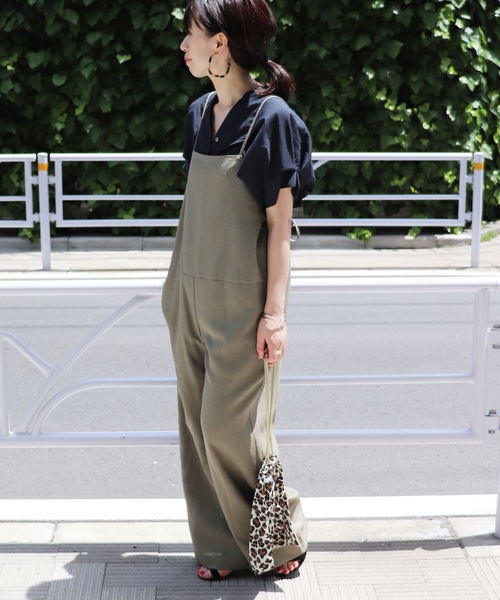 journal standard L'essage（ジャーナルスタンダードレサージュ）の「《追加》オックスコンビネゾン◆3（ワンピース・レディース・ブラック/カーキ・FREE）」の6枚目の写真