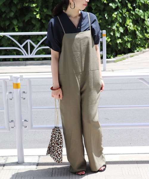 journal standard L'essage（ジャーナルスタンダードレサージュ）の「《追加》オックスコンビネゾン◆3（ワンピース・レディース・ブラック/カーキ・FREE）」の9枚目の写真