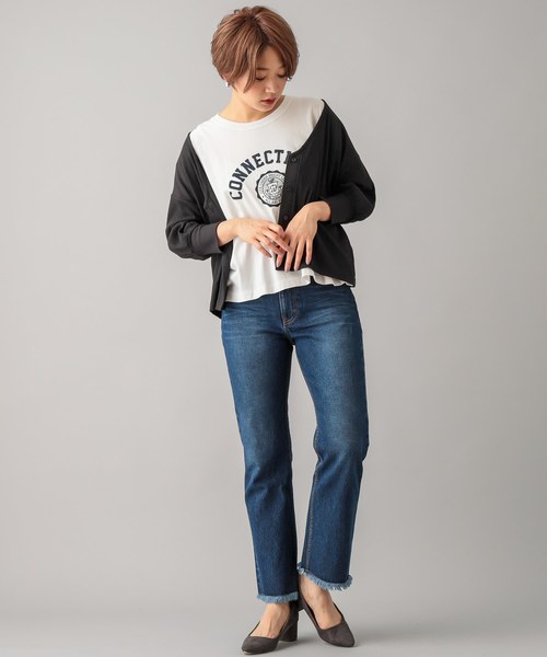 CIAOPANIC（チャオパニック）の「リブカットカーディガン（カーディガン/ボレロ・レディース・ブラック/イエロー/アイボリー・FREE）」の5枚目の写真