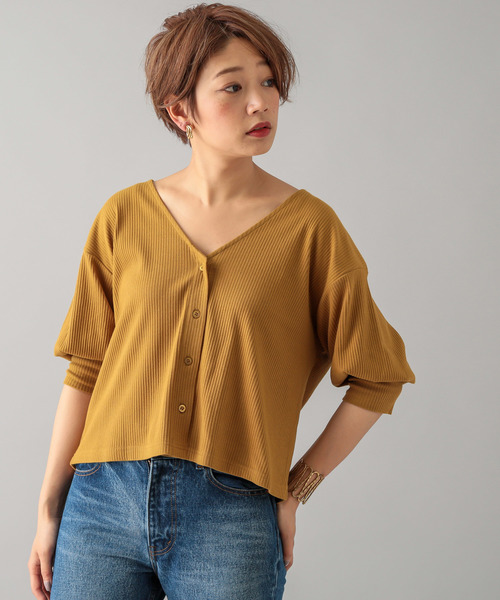 CIAOPANIC（チャオパニック）の「リブカットカーディガン（カーディガン/ボレロ・レディース・ブラック/イエロー/アイボリー・FREE）」の10枚目の写真