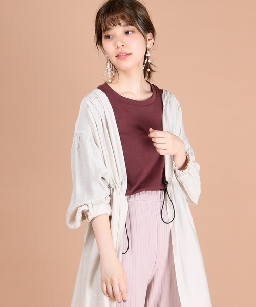 natural couture(ナチュラルクチュール)の「ゆるビックTシャツ(Tシャツ/カットソー・レディース・その他12/ブラウン/ライトベージュ/ミント・FREE)」の6枚目の写真