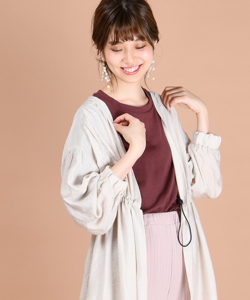 natural couture(ナチュラルクチュール)の「ゆるビックTシャツ(Tシャツ/カットソー・レディース・その他12/ブラウン/ライトベージュ/ミント・FREE)」の7枚目の写真