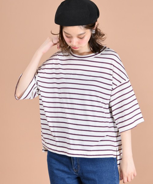 natural couture(ナチュラルクチュール)の「ゆるビックTシャツ(Tシャツ/カットソー・レディース・その他12/ブラウン/ライトベージュ/ミント・FREE)」の17枚目の写真