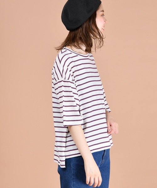 natural couture(ナチュラルクチュール)の「ゆるビックTシャツ(Tシャツ/カットソー・レディース・その他12/ブラウン/ライトベージュ/ミント・FREE)」の18枚目の写真