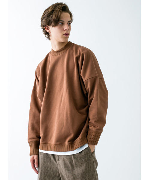 MONKEY TIME（モンキータイム）の「＜monkey time＞ URAKE DOLEMAN WIDE RIB MOCK SWEAT/スウェット（スウェット・メンズ・ブラック/コバルトブルー/ブラウン・LARGE/SMALL/MEDIUM/X-LARGE）」の9枚目の写真