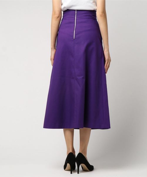 NINE（ナイン）の「ボンディングブロードスカート（スカート・レディース・パープル/カーキ/キャメル・1/0）」の5枚目の写真