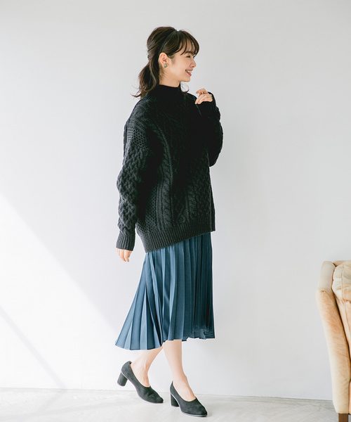 A part by（アパートバイ）の「ブラッシュサテンプリーツスカート　819440（スカート・レディース・ブラウン/イエロー/ブルー・FREE）」の8枚目の写真