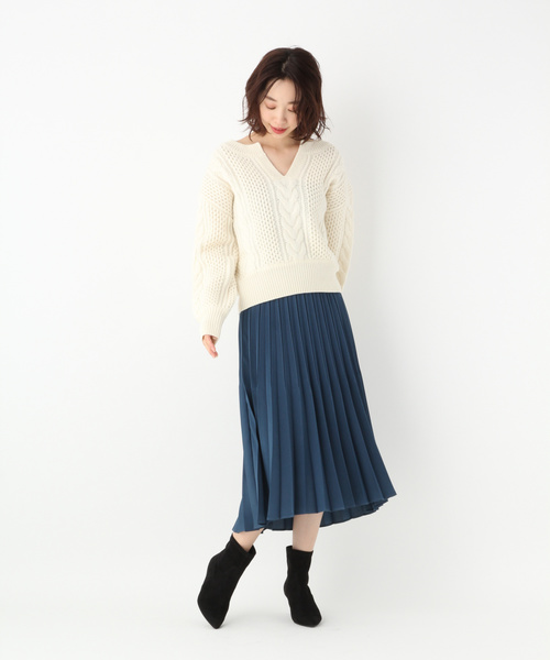 A part by（アパートバイ）の「ブラッシュサテンプリーツスカート　819440（スカート・レディース・ブラウン/イエロー/ブルー・FREE）」の14枚目の写真