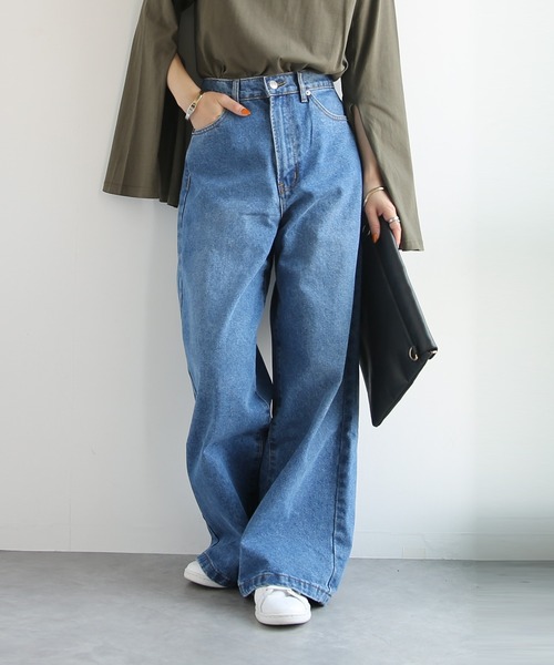 and it_(アンドイット)の「レースポケットワイドデニムパンツ(デニムパンツ・レディース・ライトブルー/ブルー/インディゴブルー/ホワイト・LARGE/X-LARGE/MEDIUM/L~LL/M~L/S~M/M)」の6枚目の写真