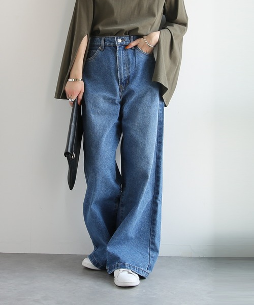 and it_(アンドイット)の「レースポケットワイドデニムパンツ(デニムパンツ・レディース・ライトブルー/ブルー/インディゴブルー/ホワイト・LARGE/X-LARGE/MEDIUM/L~LL/M~L/S~M/M)」の7枚目の写真