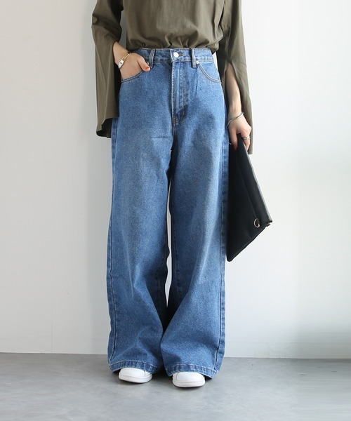 and it_(アンドイット)の「レースポケットワイドデニムパンツ(デニムパンツ・レディース・ライトブルー/ブルー/インディゴブルー/ホワイト・LARGE/X-LARGE/MEDIUM/L~LL/M~L/S~M/M)」の10枚目の写真
