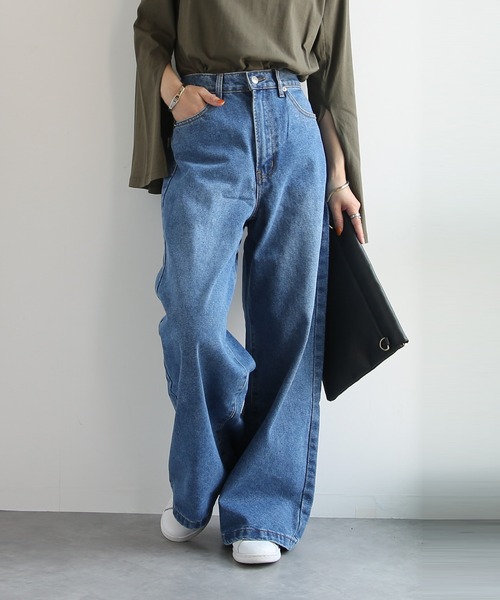 and it_(アンドイット)の「レースポケットワイドデニムパンツ(デニムパンツ・レディース・ライトブルー/ブルー/インディゴブルー/ホワイト・LARGE/X-LARGE/MEDIUM/L~LL/M~L/S~M/M)」の13枚目の写真