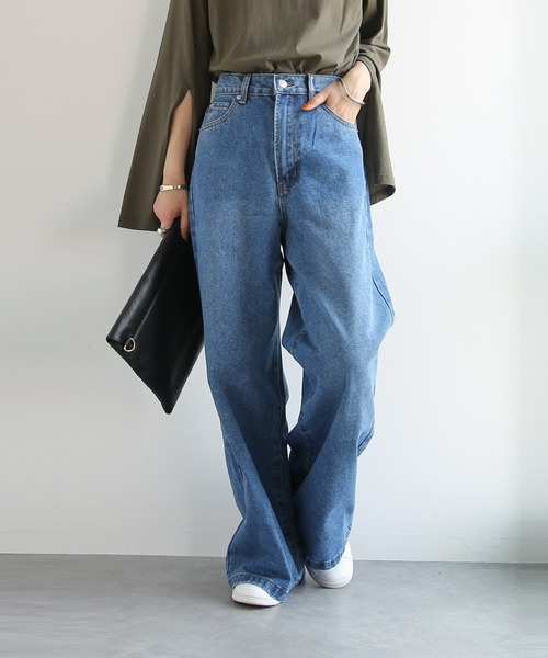 and it_(アンドイット)の「レースポケットワイドデニムパンツ(デニムパンツ・レディース・ライトブルー/ブルー/インディゴブルー/ホワイト・LARGE/X-LARGE/MEDIUM/L~LL/M~L/S~M/M)」の17枚目の写真