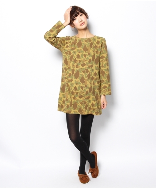 BEAMS BOY（ビームスボーイ）の「△BEAMS BOY / カモフラージュ ボートネックワンピース **（ワンピース・レディース・その他1・ONE SIZE）」の5枚目の写真