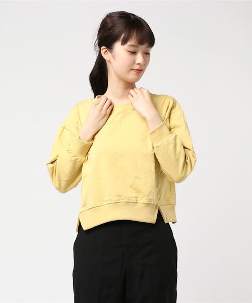おしゃれスタ(オシャレスタ)の「ミニ裏毛 ショート丈PO(LC)(スウェット・レディース・オフホワイト/ピンク/イエロー/ブルー・FREE)」の4枚目の写真