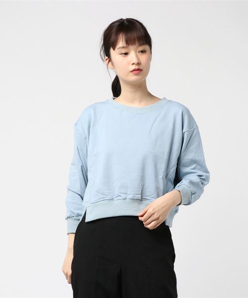 おしゃれスタ(オシャレスタ)の「ミニ裏毛 ショート丈PO(LC)(スウェット・レディース・オフホワイト/ピンク/イエロー/ブルー・FREE)」の3枚目の写真