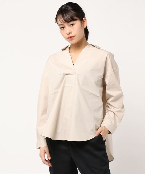 AMERICAN HOLIC(アメリカンホリック)の「バックギャザースキッパーシャツ*(シャツ/ブラウス・レディース・チェック/オフホワイト/ベージュ系その他/ブルー系その他7/その他5/ブルー系その他5・M/L)」の3枚目の写真