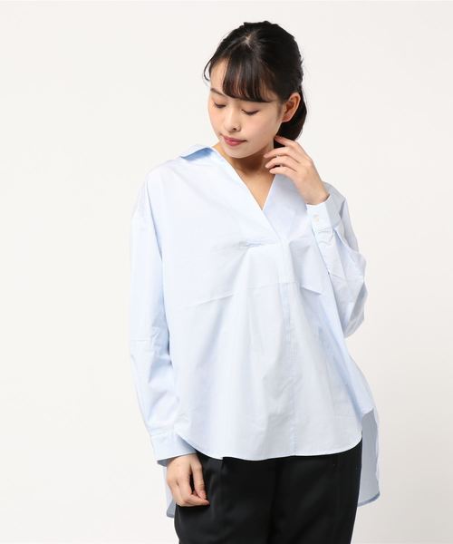AMERICAN HOLIC(アメリカンホリック)の「バックギャザースキッパーシャツ*(シャツ/ブラウス・レディース・チェック/オフホワイト/ベージュ系その他/ブルー系その他7/その他5/ブルー系その他5・M/L)」の1枚目の写真