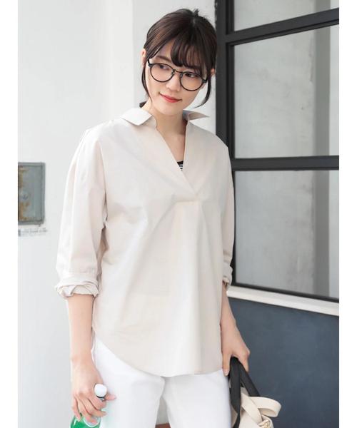 AMERICAN HOLIC(アメリカンホリック)の「バックギャザースキッパーシャツ*(シャツ/ブラウス・レディース・チェック/オフホワイト/ベージュ系その他/ブルー系その他7/その他5/ブルー系その他5・M/L)」の19枚目の写真