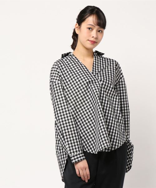 AMERICAN HOLIC(アメリカンホリック)の「バックギャザースキッパーシャツ*(シャツ/ブラウス・レディース・チェック/オフホワイト/ベージュ系その他/ブルー系その他7/その他5/ブルー系その他5・M/L)」の9枚目の写真