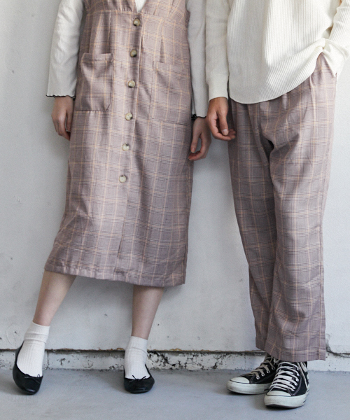 PairPair(ペアペア)の「グレンチェック柄パンツ(その他パンツ・メンズ・ベージュ/ピンク・FREE)」の1枚目の写真