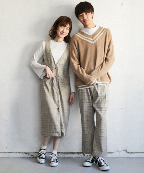 PairPair(ペアペア)の「グレンチェック柄パンツ(その他パンツ・メンズ・ベージュ/ピンク・FREE)」の3枚目の写真