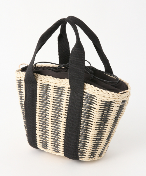 GLOBAL WORK（グローバルワーク）の「2WAYペーパートート/822575（かごバッグ・レディース・ブラック/ブラック系その他/レッド/ゴールド系その他・ONE SIZE）」の5枚目の写真