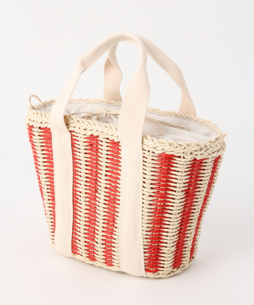 GLOBAL WORK（グローバルワーク）の「2WAYペーパートート/822575（かごバッグ・レディース・ブラック/ブラック系その他/レッド/ゴールド系その他・ONE SIZE）」の10枚目の写真