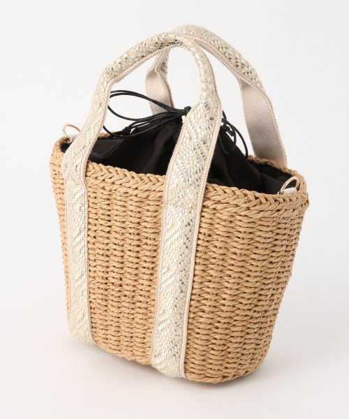 GLOBAL WORK（グローバルワーク）の「2WAYペーパートート/822575（かごバッグ・レディース・ブラック/ブラック系その他/レッド/ゴールド系その他・ONE SIZE）」の12枚目の写真