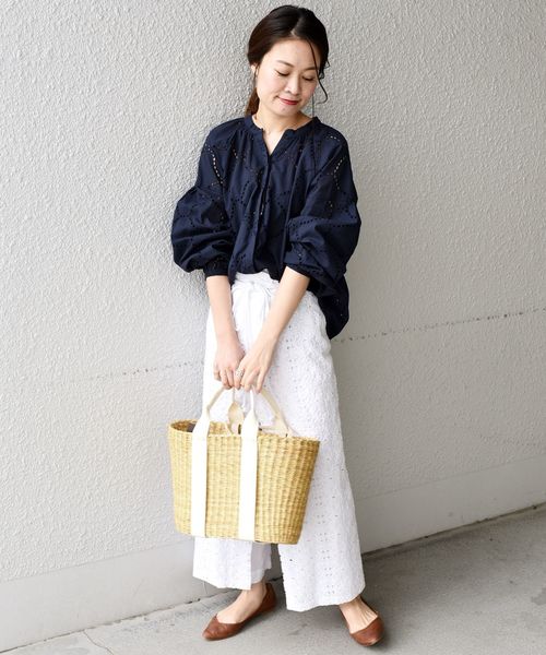 liflattie ships（リフラティ シップス）の「liflattie ships:カットワークレースギャザーブラウス◇（シャツ/ブラウス・レディース・ホワイト/ネイビー/イエロー・SMALL/MEDIUM）」の20枚目の写真