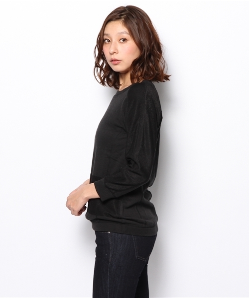 PLST（プラステ）の「アンゴラ混チュールレイヤードスウェット（Tシャツ/カットソー・レディース・ブラック/ライトグレー/ネイビー・2）」の5枚目の写真
