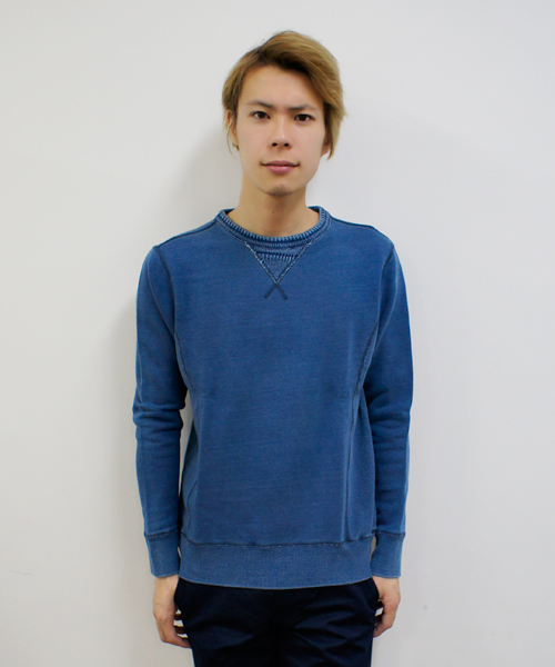 CIAOPANIC（チャオパニック）の「【Ciaopanic】インディゴ裏毛+ニットPO（スウェット・メンズ・ブルー/ネイビー・MEDIUM/LARGE）」の2枚目の写真