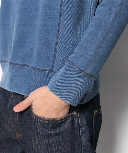 CIAOPANIC（チャオパニック）の「【Ciaopanic】インディゴ裏毛+ニットPO（スウェット・メンズ・ブルー/ネイビー・MEDIUM/LARGE）」の6枚目の写真