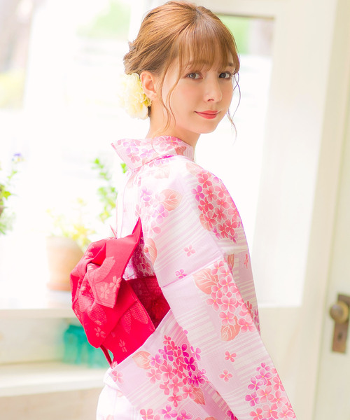 Dita 浴衣 5点セット ピンク 1人で着られる浴衣5点セット 和歌山