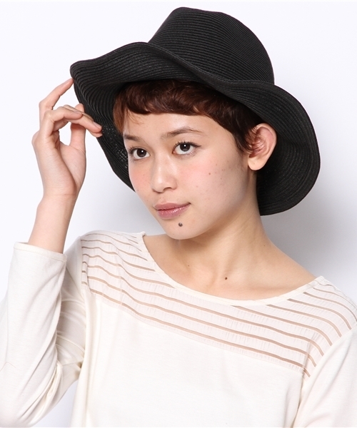 BEAMS BOY（ビームスボーイ）の「○BRONTE HAT / ペーパー コットン ハット（ハット・レディース・ナチュラル/ブラック・ONE SIZE）」の4枚目の写真