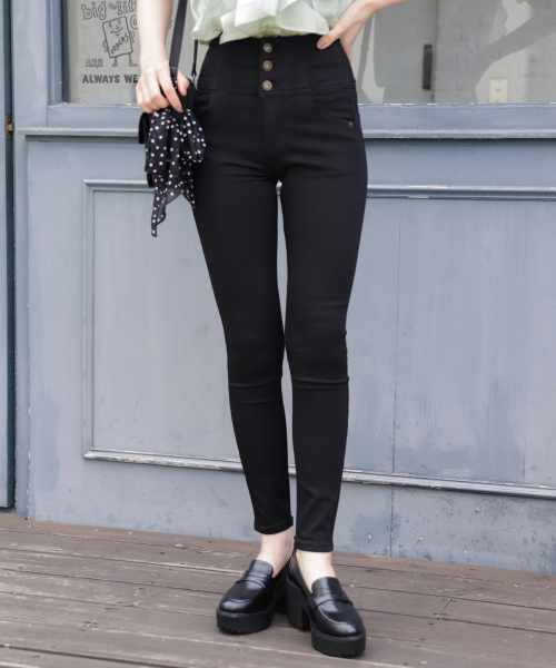 Heather（ヘザー）の「ヘザーISKOソフトスキニー　843207（デニムパンツ・レディース・ネイビー/ブラック・XS/S/M/L）」の2枚目の写真