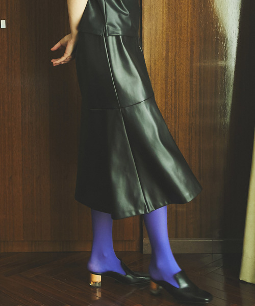 MM6 Maison Margiela アニマルフリーレザー スカート | ブラック