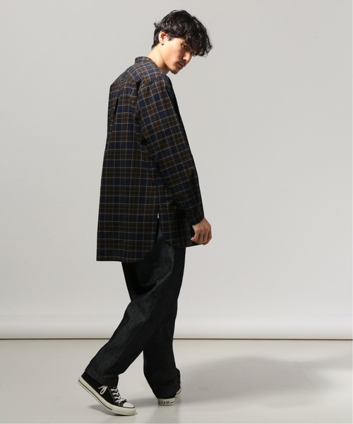 JOURNAL STANDARD J.S HOMESTEAD(ジャーナルスタンダードホームステッド)の「ポプリン チェック バンドカラーシャツ#(シャツ/ブラウス・メンズ・ベージュ/オレンジ/ブラウン系その他・SMALL/MEDIUM/LARGE)」の4枚目の写真