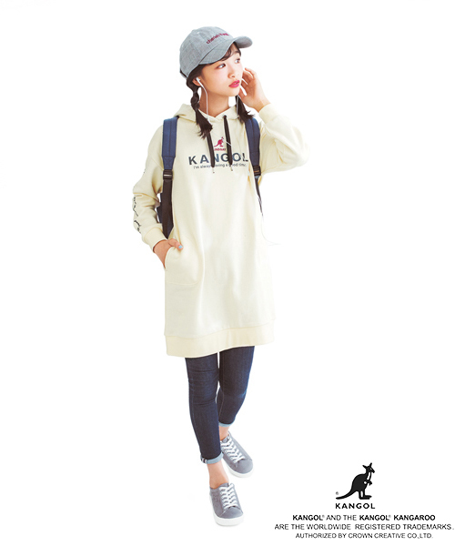 裏毛ロゴ刺しゅうパーカーワンピース ワンピース Lindsay リンジィ のファッション ワンピース セール ワンピース Kangol