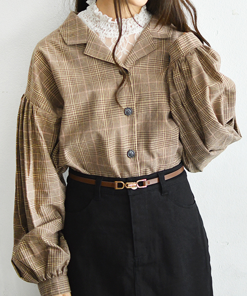 PairPair（ペアペア）の「アソート袖ボリューム開襟シャツ（シャツ/ブラウス・レディース・ブラック/モカ/ブラウン系その他/ライトベージュ・FREE）」の3枚目の写真