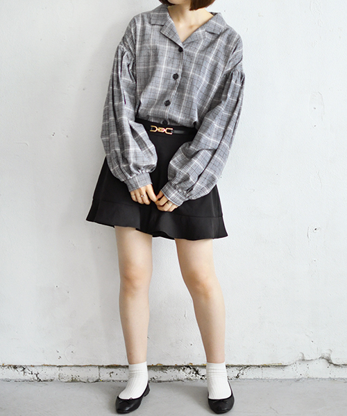 PairPair（ペアペア）の「アソート袖ボリューム開襟シャツ（シャツ/ブラウス・レディース・ブラック/モカ/ブラウン系その他/ライトベージュ・FREE）」の9枚目の写真